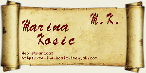 Marina Kosić vizit kartica